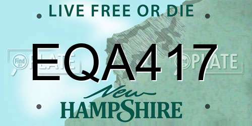EQA417 New Hampshire License Plate