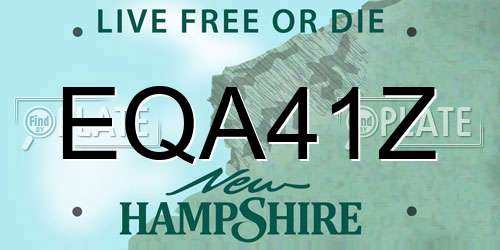 EQA41Z New Hampshire License Plate
