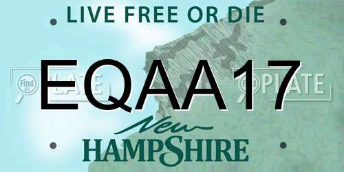 EQAA17 New Hampshire License Plate