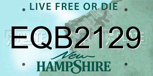 EQB2129 New Hampshire License Plate