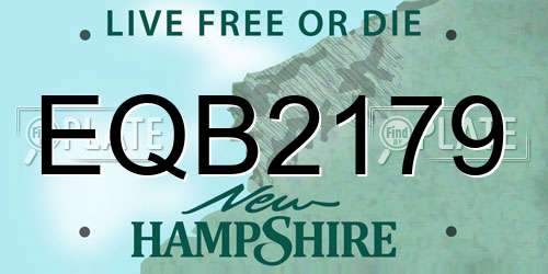 EQB2179 New Hampshire License Plate