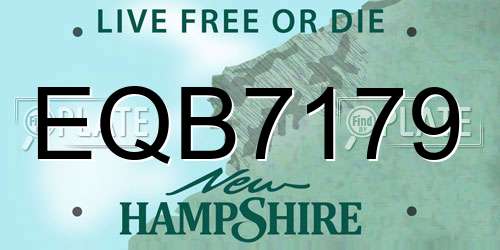 EQB7179 New Hampshire License Plate