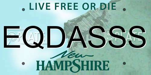 EQDASSS New Hampshire License Plate