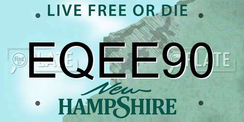 EQEE90 New Hampshire License Plate