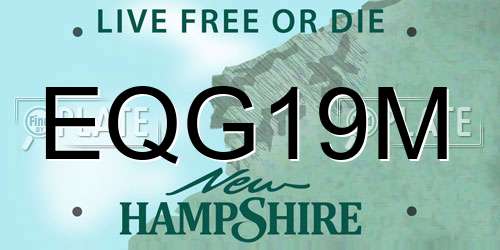 EQG19M New Hampshire License Plate
