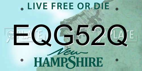 EQG52Q New Hampshire License Plate