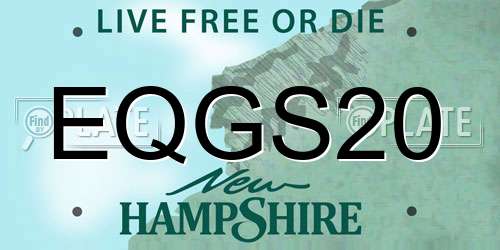 EQGS20 New Hampshire License Plate