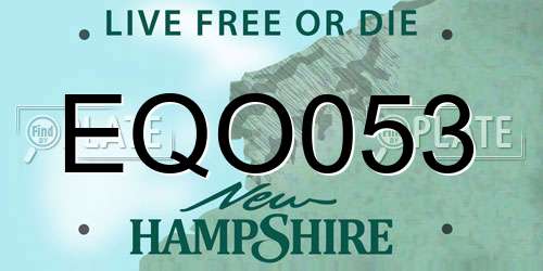 EQO053 New Hampshire License Plate