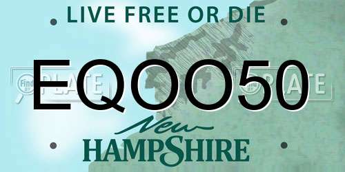 EQOO50 New Hampshire License Plate