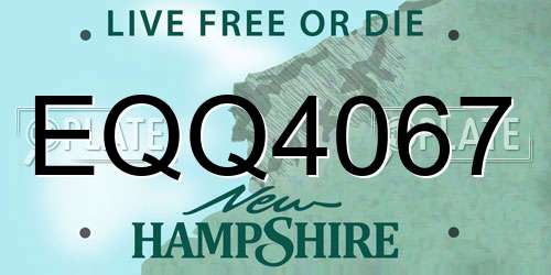 EQQ4067 New Hampshire License Plate