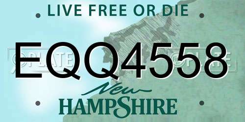 EQQ4558 New Hampshire License Plate