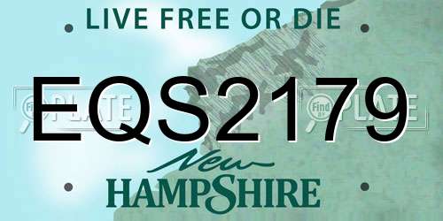 EQS2179 New Hampshire License Plate