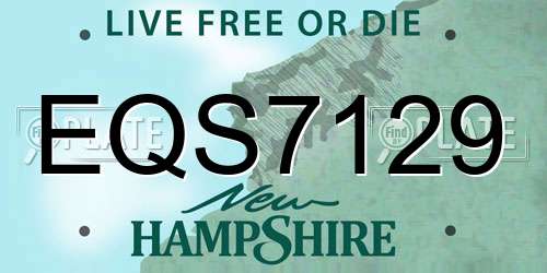 EQS7129 New Hampshire License Plate