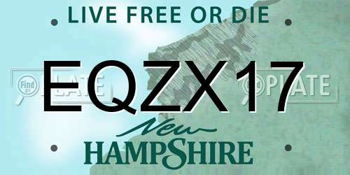 EQZX17 New Hampshire License Plate