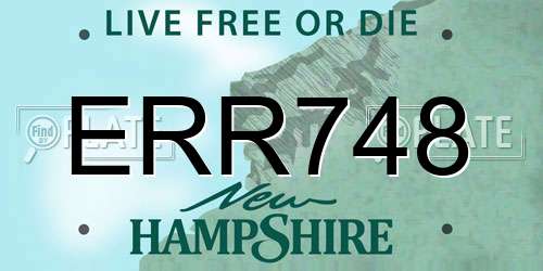 ERR748 New Hampshire License Plate