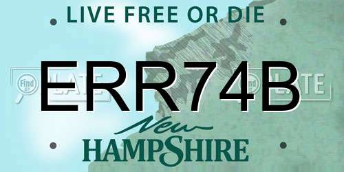 ERR74B New Hampshire License Plate