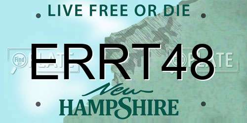 ERRT48 New Hampshire License Plate
