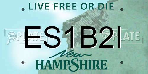 ES1B2I New Hampshire License Plate