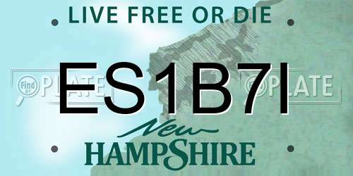 ES1B7I New Hampshire License Plate