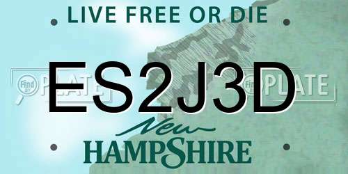 ES2J3D New Hampshire License Plate