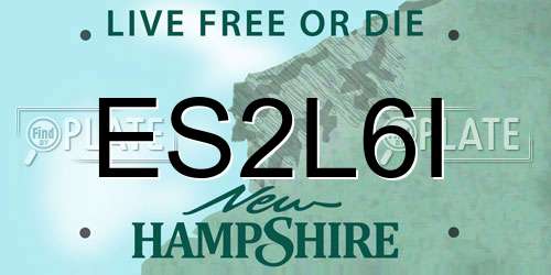 ES2L6I New Hampshire License Plate