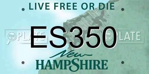 ES350 New Hampshire License Plate
