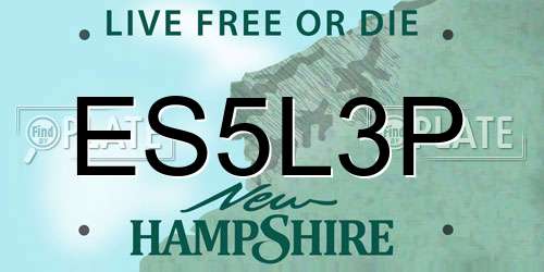 ES5L3P New Hampshire License Plate