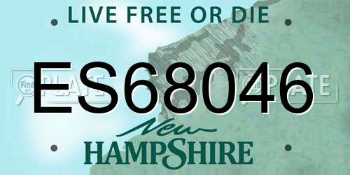 ES68046 New Hampshire License Plate