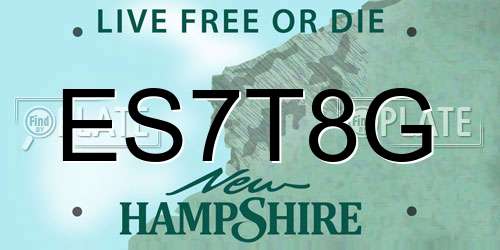 ES7T8G New Hampshire License Plate