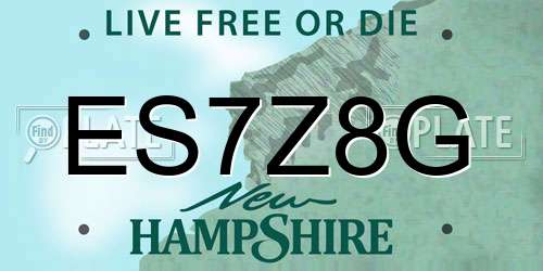 ES7Z8G New Hampshire License Plate