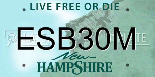 ESB30M New Hampshire License Plate