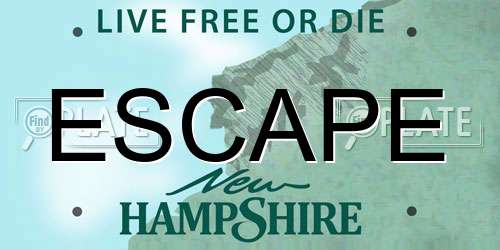 ESCAPE New Hampshire License Plate