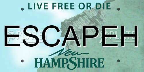 ESCAPEH New Hampshire License Plate