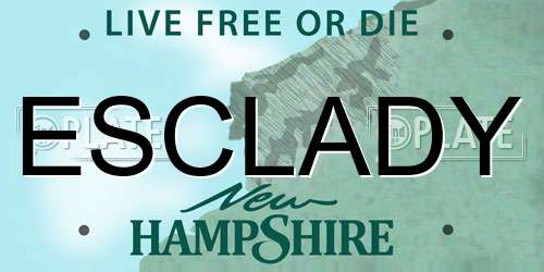 ESCLADY New Hampshire License Plate
