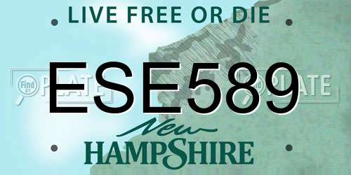 ESE589 New Hampshire License Plate