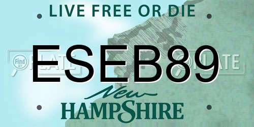 ESEB89 New Hampshire License Plate
