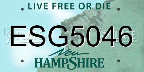 ESG5046 New Hampshire License Plate