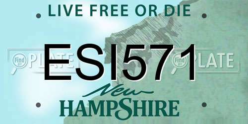 ESI571 New Hampshire License Plate