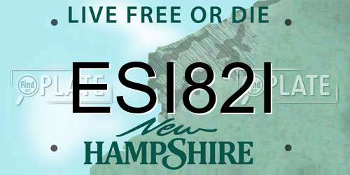 ESI82I New Hampshire License Plate