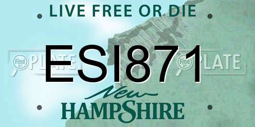 ESI871 New Hampshire License Plate