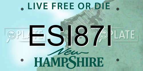 ESI87I New Hampshire License Plate