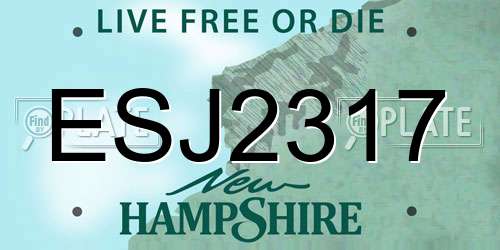 ESJ2317 New Hampshire License Plate