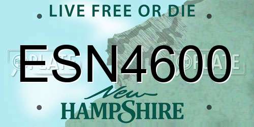 ESN4600 New Hampshire License Plate
