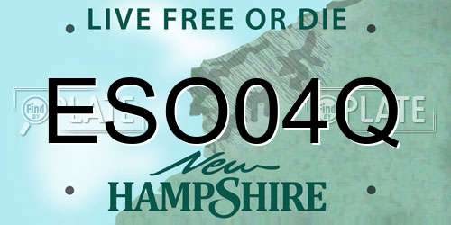 ESO04Q New Hampshire License Plate