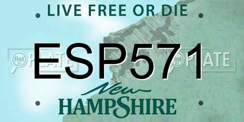 ESP571 New Hampshire License Plate
