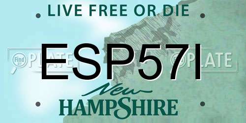 ESP57I New Hampshire License Plate