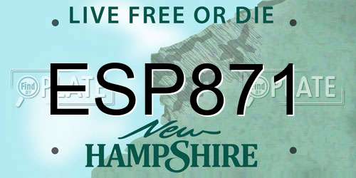 ESP871 New Hampshire License Plate