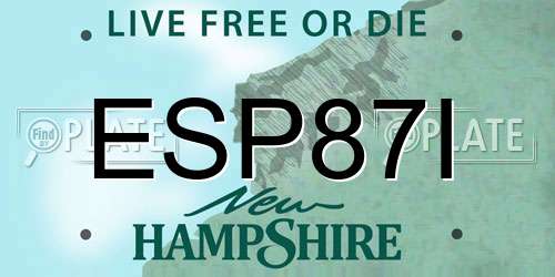 ESP87I New Hampshire License Plate