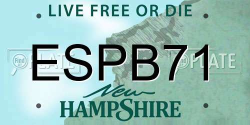 ESPB71 New Hampshire License Plate