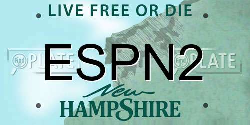 ESPN2 New Hampshire License Plate